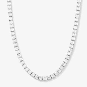 The Queen's Tennis Necklace 5mm - Silver|White Diamondettes